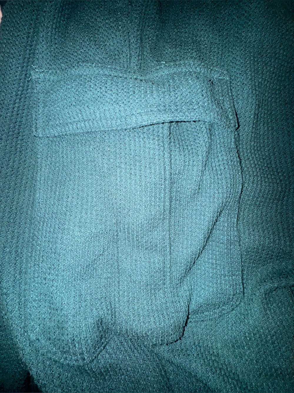 Aerie Traveler Waffle Cargo Joggers Women’s Large Forest Green Cozy Lounge Pants - Picture 6 of 13